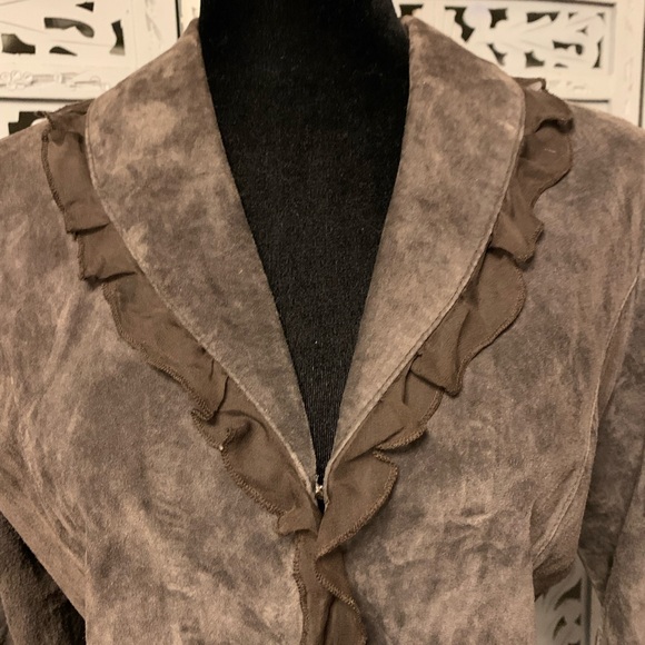THINK TANK BROWN GENUINE SUEDE LIGHT JACKET - Picture 5 of 12